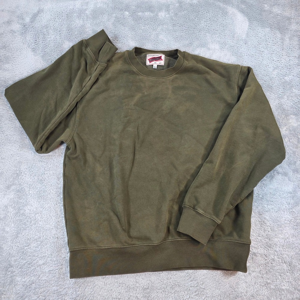 Madewell Garment Dyed Crewneck Sweatshirt Olive Green Small Mens NK077 Gorpcore